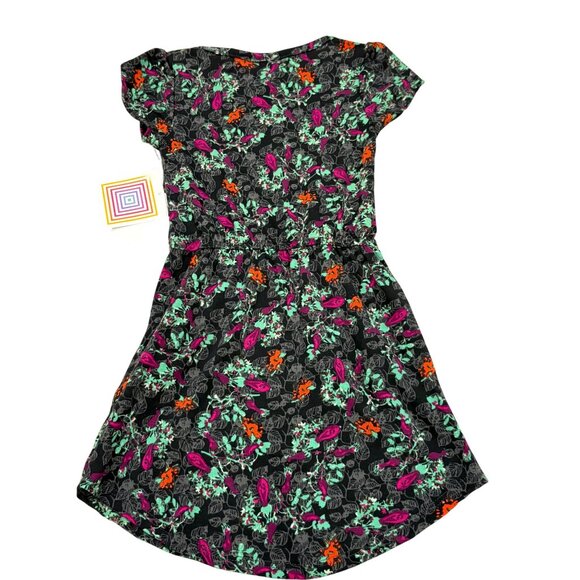 LuLaRoe 4T Mae Black Floral Polyester Spandex NWT - Picture 2 of 4